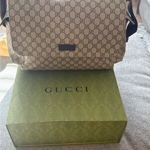 Gucci Beige and Brown Kids Messenger Bag